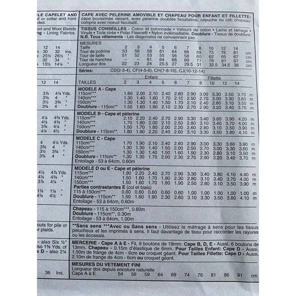 McCalls sewing pattern 9026 kids poncho size 4 5 6 - Picture 5 of 5